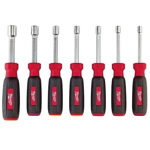 Milwaukee® 48-22-2517 Nut Driver Set, Metric, 5-10 mm, 7 Piece, 7-1/4 in Overall Length, Ergonomic, Alloy Steel