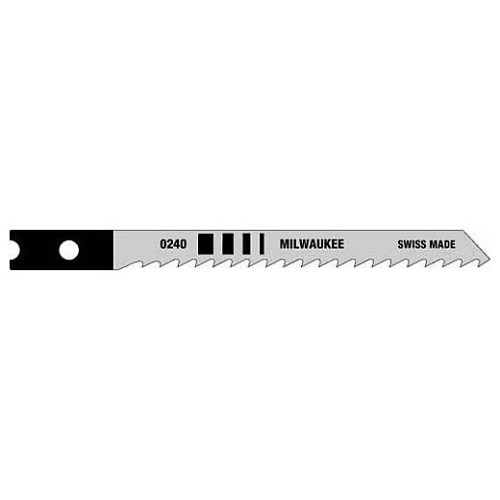Milwaukee® 48-42-0240 Jig Saw Blade, 3-1/8 in Length, 7/32 in Width, 8, High Carbon Steel Cutting Edge, High Carbon Steel Body, Applicable Materials: Wood