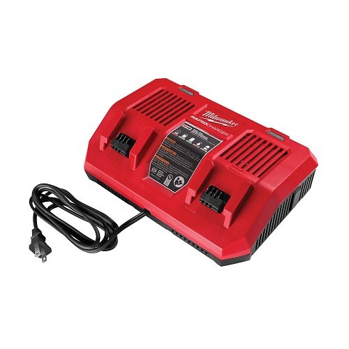 Milwaukee® M18™ 48-59-1802 1-Port Dual Bay Simultaneous Rapid Charger, For Use With M18™ Lithium-Ion Battery, Lithium-Ion Battery, 2 hr Charging