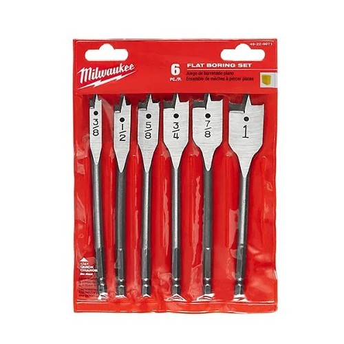 Milwaukee® 49-22-0071 Universal Set, System of Measurement: Imperial, 7/8 in Minimum Drill Bit Size, 1 in Maximum Drill Bit Size, 6 Piece, For Use With: 48-28-3350 12 in Bit Extension, Carbon Steel