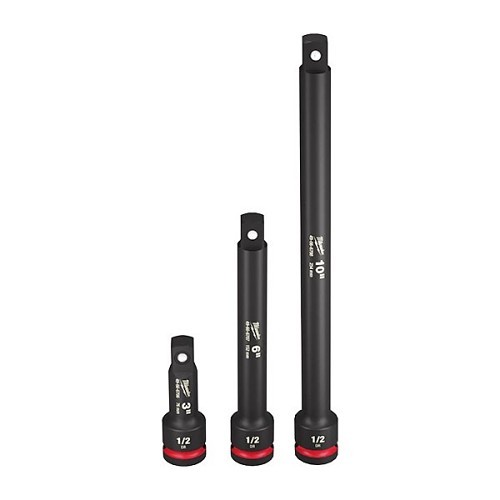 Milwaukee® 49-66-6715 Extension Set, Magnetic, Standard Impact Rated, Measurement System: Imperial, 1/2 in Drive, 3 Piece
