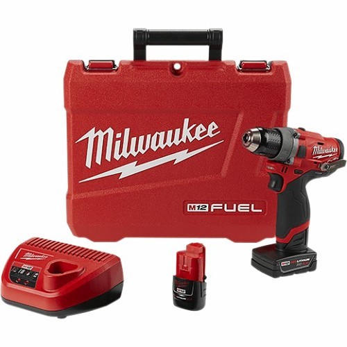 Milwaukee® 2503-22 Cordless Drill/Driver Kit, Kit, 1/2 in Chuck, 12 V, 1700 rpm No-Load Speed, 6.6 in Overall Length, Lithium-Ion Battery, Yes Battery Included