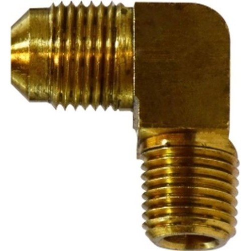 Midland 10291B Pipe Fitting, 5/16 x 1/4 in Nominal, SAE 45 deg Flare Male x Male 90 deg Elbow, Brass