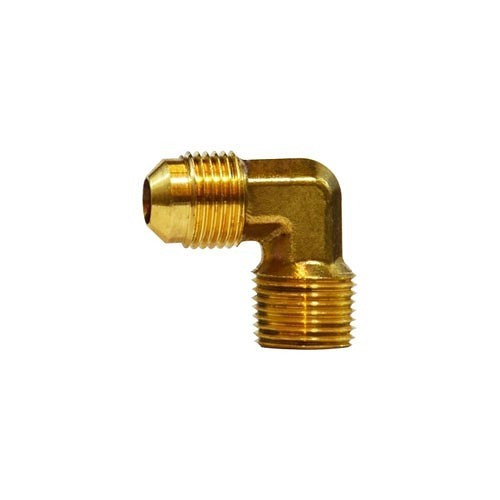 Midland 10294B 90 deg Male Elbow, Elbow, 3/8 x 1/4 in Nominal, 45 deg Flare Male x MNPT, Brass