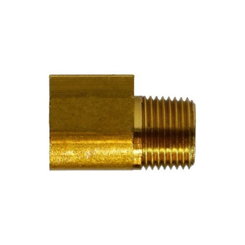 Midland 12066 90 deg Elbow, Elbow, 1/2 x 3/8 in Nominal, 90 deg Inverted Flare x MNPT, Brass