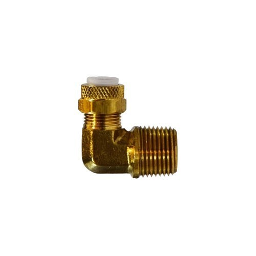 Midland 20289 Flareless Male Elbow, Elbow, 1/4 x 1/8 in Nominal, Tube OD x MNPT, Brass