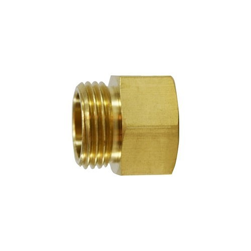 Midland 30073 Straight Adapter, 3/4 in Nominal, Male Garden Hose x Female NPTF, Brass