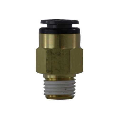 Midland 680608C Straight Male Connector, Tube x MNPT, 3/8 in x 1/4-14 Nominal, Polybutylene Terephthalate, Brass Body