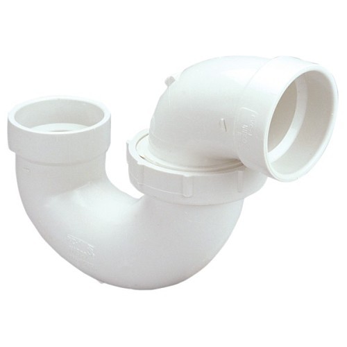 NIBCO® K605000 Drain P-Trap with Union Joint, 1-1/4 in Nominal, 1-1/4 in Hub Inlet Connection, 1-1/4 in Hub Outlet, White, White, Hub x Hub