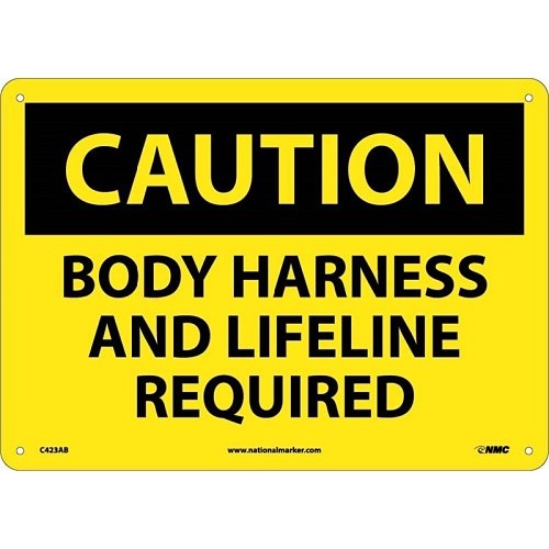 NMC™ C423RB Caution Sign, 14 in Height, 10 in Width, BLACK/YELLOW, Rigid Plastic