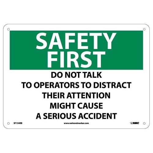 NMC™ SF154RB Safety Sign, SAFETY FIRST Header, Rigid Plastic, 10 in Height, 14 in Width