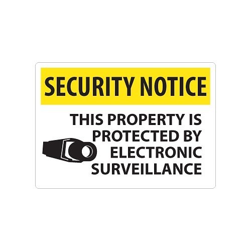 NMC™ SN18RC Security Notice Sign, Rectangular, 14 in Length, 20 in Width, Rigid Plastic