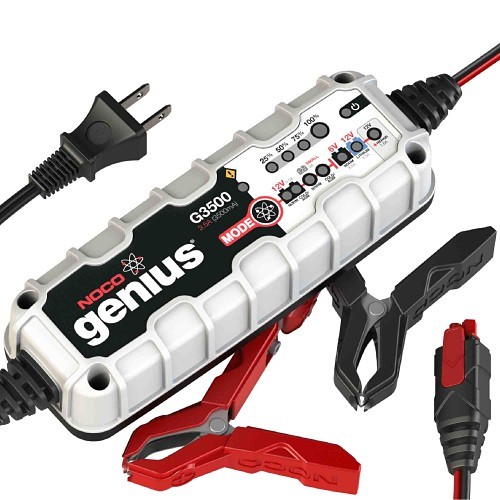 NOCO GENIUS G3500 Battery Charger, 0 hr Charging, For Use With: Cars, RVs, Boats and Trucks, as well as for Motorcycles, ATVs, Jet Skis or Snowmobiles