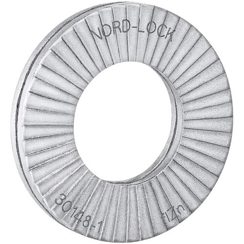 Nord-Lock LWN031ZF Lock Washer, Measurement System: Imperial, 5/16 in Nominal, Steel, Zinc Plated, 0.336 in Inside Dia, 0.646 in Outside Dia