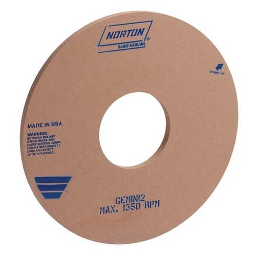 Norton® Norton® 66243495077 Cylindrical Grinding Wheel, 16 in Wheel Dia, 1 in Wheel Thickness, 5 in Center Hole, 60 Grit, Aluminum Oxide Abrasive