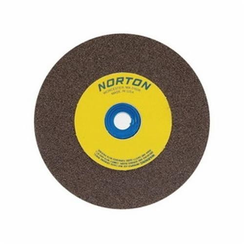 Norton® Gemini®Alundum® 66253044448 Alundum® Straight Bench and Pedestal Grinding Wheel, 8 in Dia x 1 in THK, 1 in Center Hole, 60/80 Grit, Aluminum Oxide Abrasive