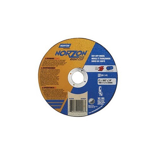 Norton® Norton® 66252843328 Grinding Wheel, 4-1/2 in Wheel Dia, 1/4 in Wheel Thickness, 7/8 in Center Hole, 24 Grit, Ceramic Alumina/Zirconia Alumina Abrasive