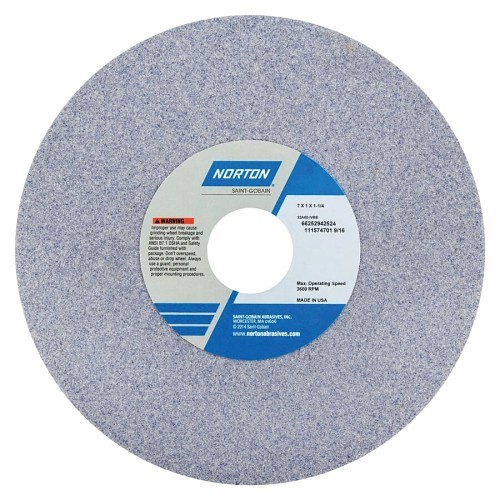 Norton® Norton® 66252942513 Toolroom Grinding Wheel, 7 in Wheel Dia, 1 in Wheel Thickness, 1-1/4 in Center Hole, 46 Grit, Aluminum Oxide Abrasive