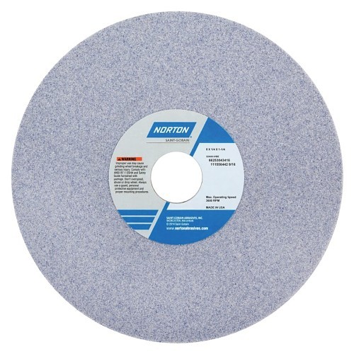 Norton® Norton® 662530 43310 Toolroom Grinding Wheel, 8 in Wheel Dia, 1/4 in Wheel Thickness, 1-1/4 in Center Hole, 46 Grit, Aluminum Oxide Abrasive