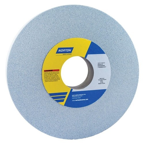 Norton® Norton® 66253202820 Toolroom Grinding Wheel, 12 in Wheel Dia, 1-1/2 in Wheel Thickness, 3 in Center Hole, 46 Grit, Ceramic Alumina/Friable Aluminum Oxide Abrasive