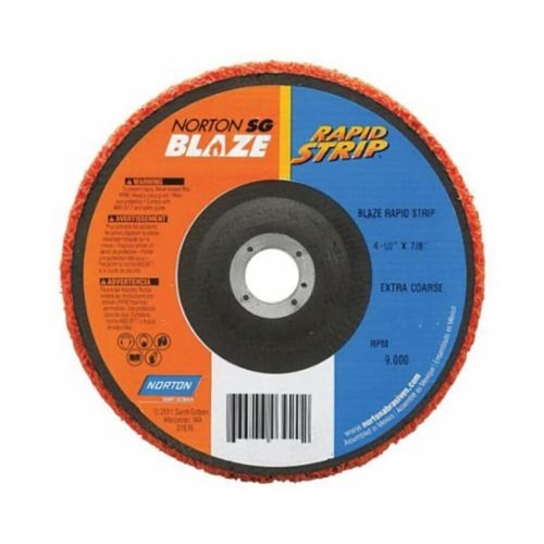 Norton® Norton® 66254498101 Non-Woven Depressed Center Disc, 4-1/2 in Disc Dia, 36-50 Grit, Extra Coarse Grade, Ceramic Alumina Abrasive, Fiberglass Backing