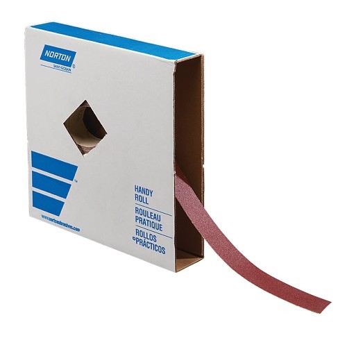 Norton® 66261136194 R243 Coated Abrasive Roll, 50 yd L x 1-1/2 in W, 100 Grit, Medium Grade, Aluminum Oxide Abrasive, Cotton Backing