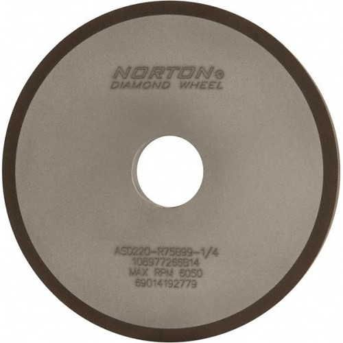Norton® Norton® 69014192779 Surface Grinding Wheel, 6 in Wheel Dia, 1/2 in Wheel Thickness, 1-1/4 in Center Hole, 220 Grit, Very Fine Grade, Diamond Abrasive