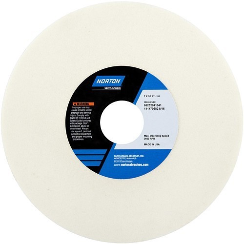 Norton® Norton® MH60070041038 Surface Grinding Wheel, 7 in Wheel Dia, 1/2 in Wheel Thickness, 1-1/4 in Center Hole, 60 Grit, Medium Grade, Aluminum Oxide Abrasive
