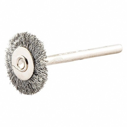 Norton Saint Gobain 66252839085 Wheel Brush, 1 in Brush Dia, 1/8 in Face Width, 0.005 in Filament/Wire Diameter, Crimped Filament/Wire Type