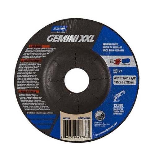 Norton Saint Gobain 66252843784 Flap Disc, 4-1/2 in Disc Dia, 7/8 in Center Hole, 24 Grit, Very Coarse Grade, Aluminum Oxide Abrasive, Flap Disc Disc
