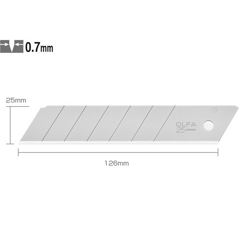 OLFA® HB-5B Extra Heavy Duty Blade, Snap-Off, 25 mm Blade Width, 0.7 mm Thickness