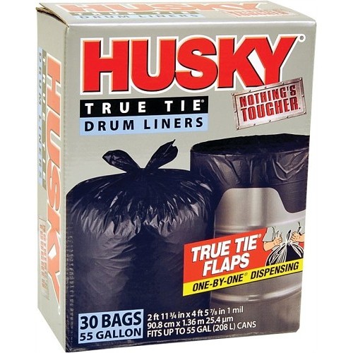 Trash Bag, 55 gal, Black
