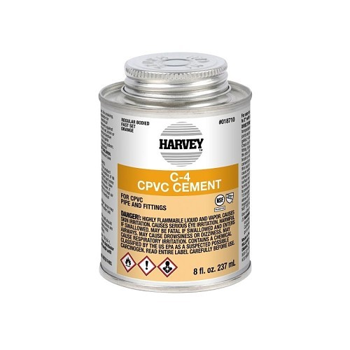 CPVC Solvent Cement, 8 oz Container, Orange