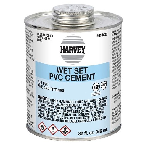 PVC Cement, Wet Set, 32 oz Container