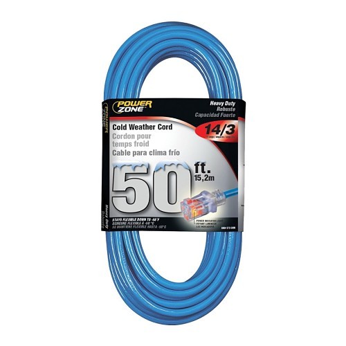 Extension Cord With Lighted End, 50 ft Cord, 3 Conductors