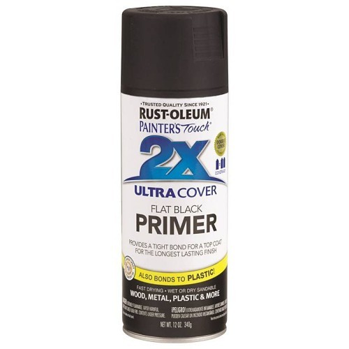 Spray Primer, 12 oz Container, Flat Black