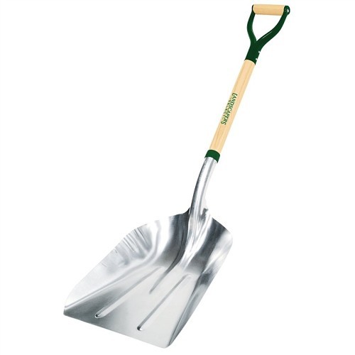 Scoop Shovel, Aluminum Blade, Steel Handle