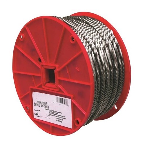 Aircraft Cable, 3/16 in Dia, Stainless Steel