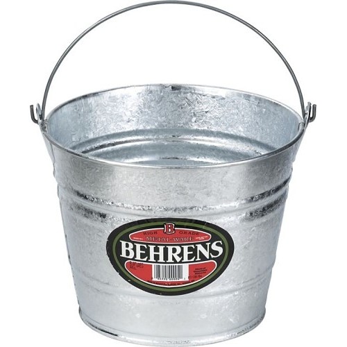 Bucket, 2 gal, Steel, Galvanized