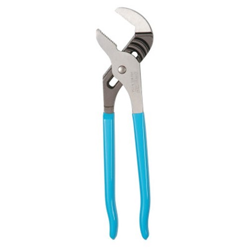 Channellock 440 140-440-BULK Tongue and Groove Plier, Straight, 2-1/4 in Nominal Capacity, Serrated Jaw, 2-1/4 Opening x 1-1/2 L in Jaw, High Carbon 1080 Steel Jaw, 12 in Overall Length