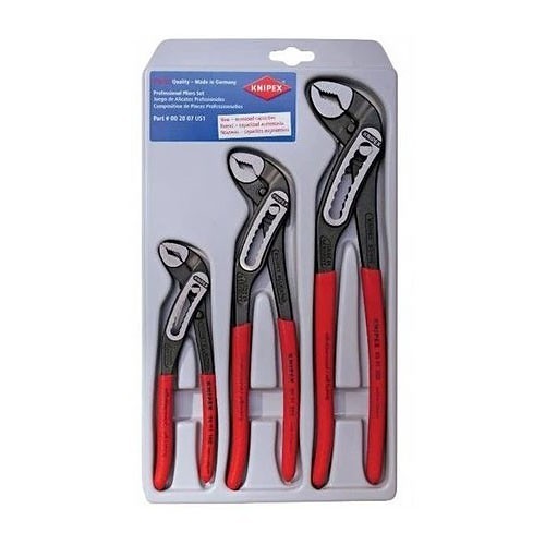 Alligator Pliers Set, Joint Alligator Pliers Type, 3 Piece, 2-3/4 in Maximum Jaw Opening, 7-1/4 in, 10 in, 12 in Overall Length