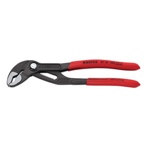 Knipex Cobra 414-8701180 Tongue and Groove Plier, V-jaw, 1-1/2 in Nominal Capacity, Serrated Jaw, 1-1/2 Opening x 1 L in Jaw, Chrome-Vanadium Steel Jaw, 7-1/4 in Overall Length