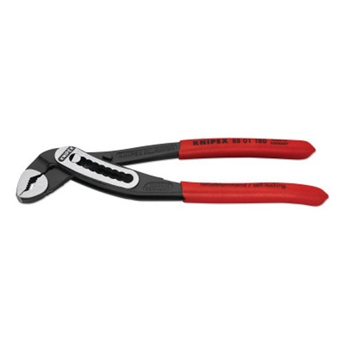 Knipex Alligator 414-8801180 Tongue and Groove Plier, V-jaw, 1-1/2 in Nominal Capacity, Serrated Jaw, 1-1/2 Opening x 1 L in Jaw, Chrome-Vanadium Steel Jaw, 7-1/4 in Overall Length