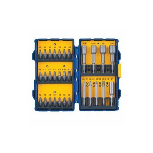 Stanley® Black & Decker Irwin® 585-357030 Screwdriver Bit Set, Imperial, Phillips®, Slotted, Square Point, 30 Piece