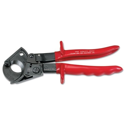 Ratcheting Cable Cutter, 600 Kcmil Copper/750 Kcmil Aluminum, 10-1/4 in Overall Length, Shear Cut Type, Hardened Steel Jaw