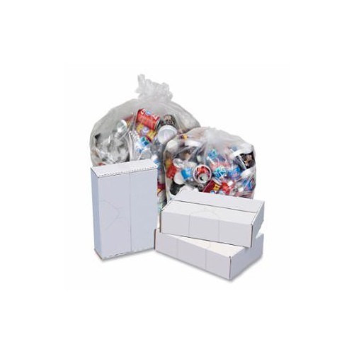 Vu-Thru Trash Liner, 60 gal, 38 in Width, Plastic, Natural