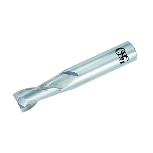 OSG 402-1250 End Mill, 1/8 in Cutter Dia, 1/2 in Length of Cut, 2 Flutes, 1/8 in Shank Dia, 1-1/2 in Overall Length, Bright