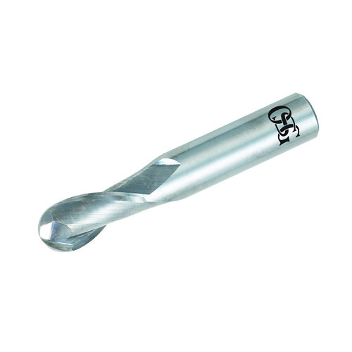 OSG 402-3750-BN End Mill, 3/8 in Cutter Dia, 1 in Length of Cut, 2 Flutes, 3/8 in Shank Dia, 2-1/2 in Overall Length, Bright