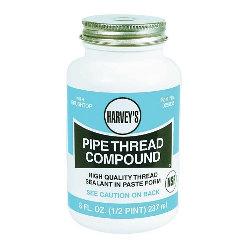 Oatey® Harvey® 029035 Pipe Thread Compound, 8 oz Container, Jar Container, Slight Odor/Scent, Gray, Thick Paste Form