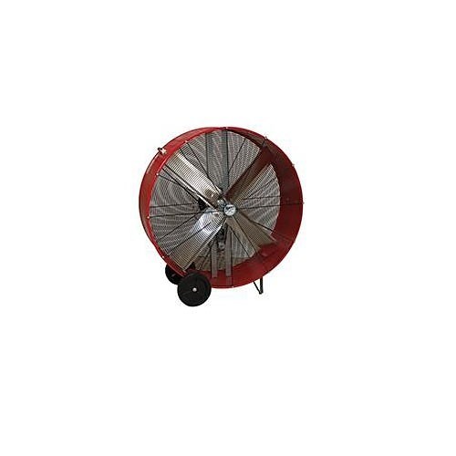 Belt Drive Barrel Fan, 16-1/2 in Housing Length, 22 ga Steel Housing, Red